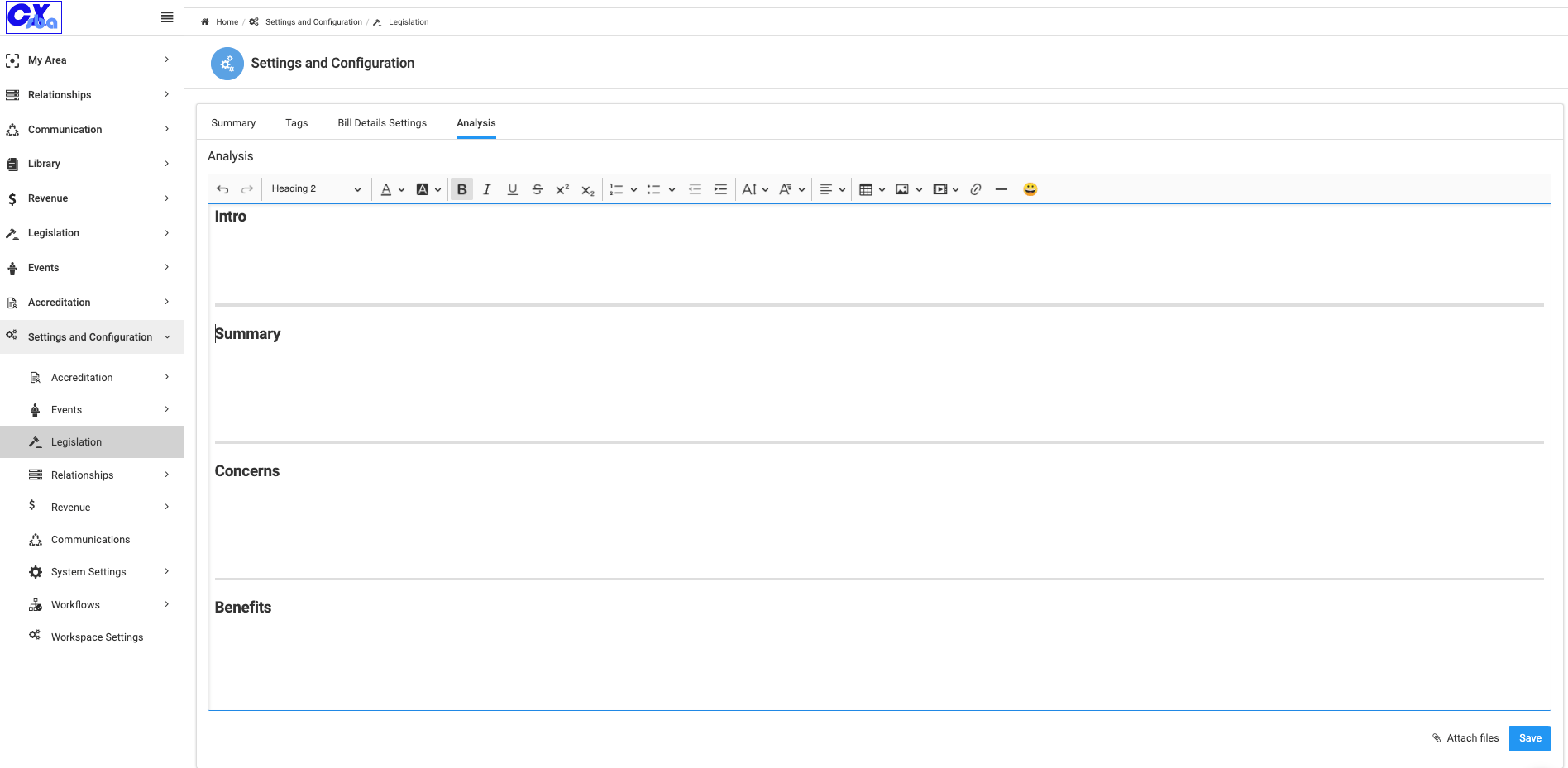 Design your template to your specifications