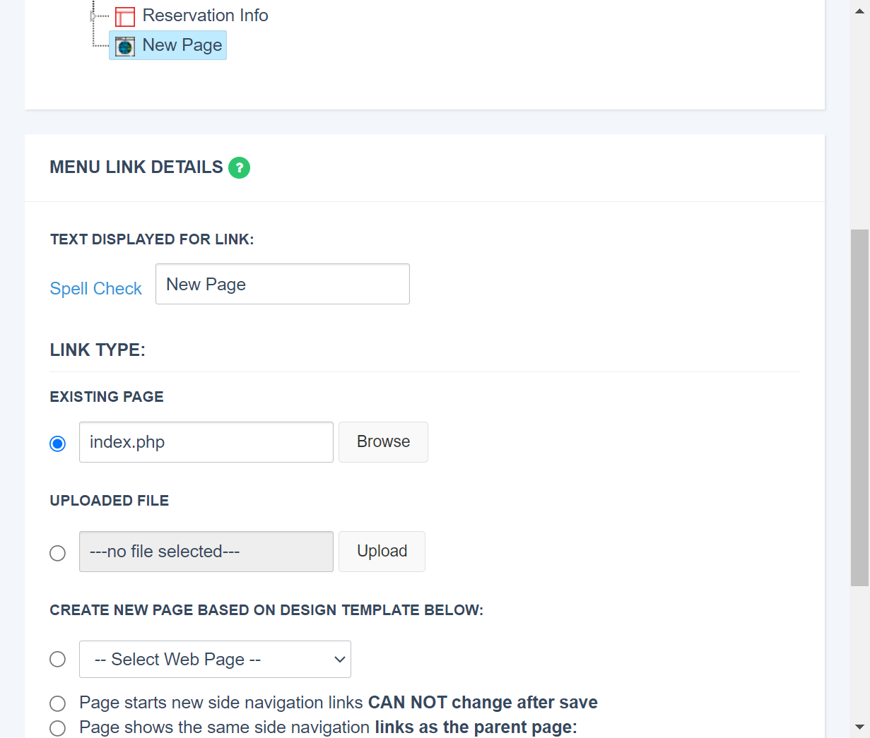 Remove the placeholder 'New Page' text and type your new page name