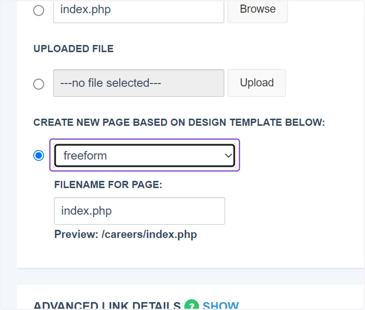 Select the template you want to use from the available options