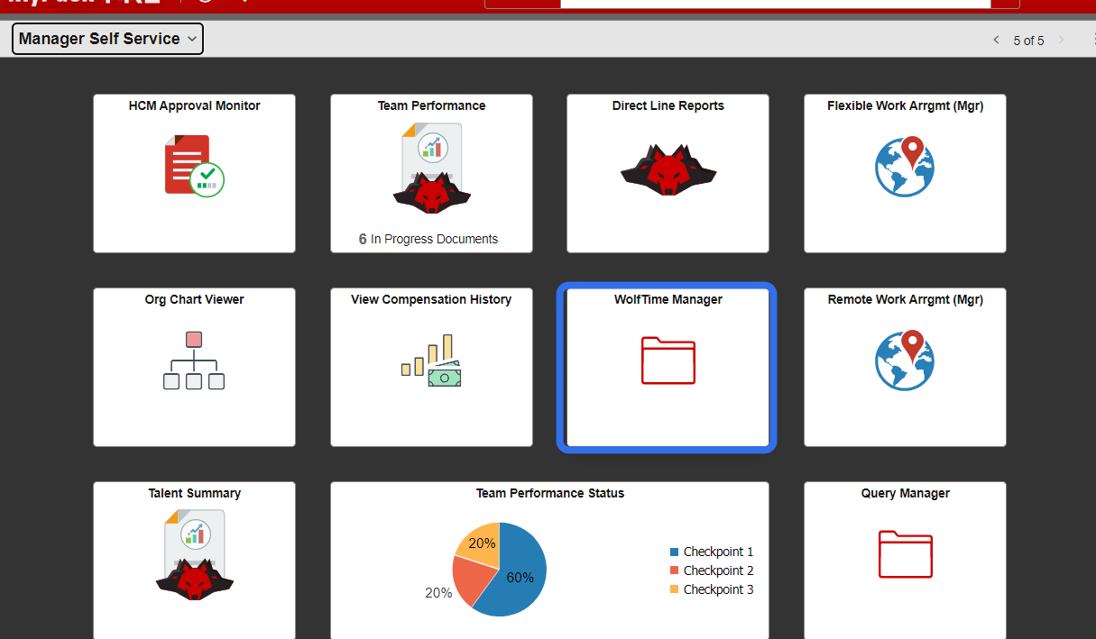 Click on the WolfTime Manager tile