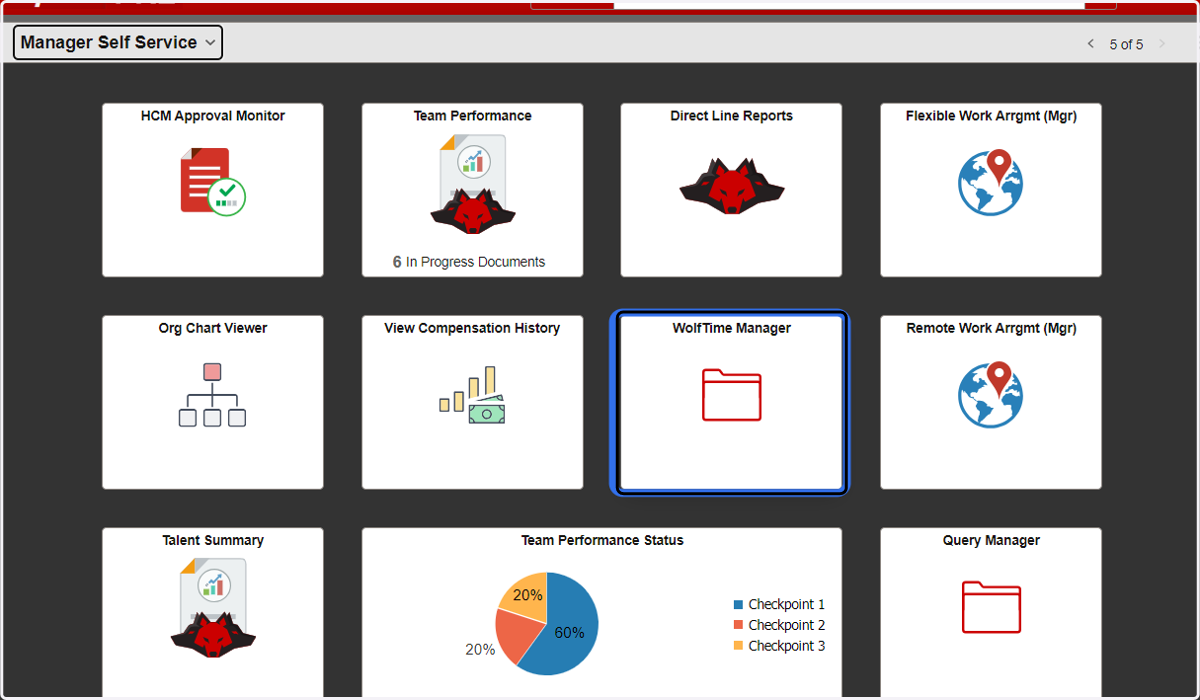 Click on the WolfTime Manager tile