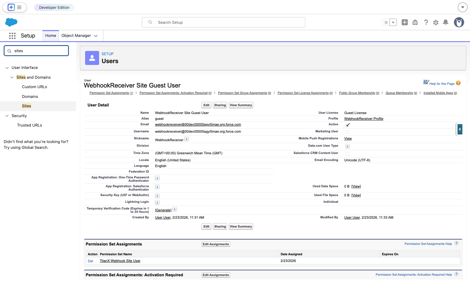 Click on Sites and Domains