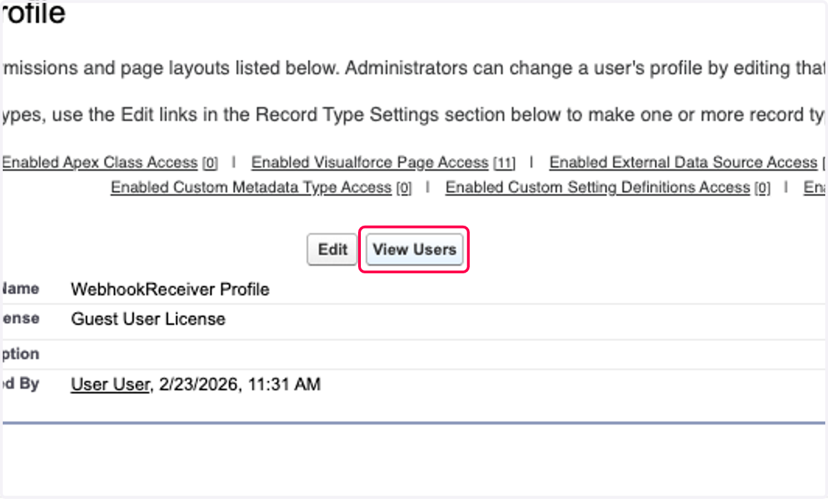 Click on View Users