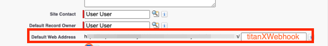 Type into Default Web Address something unique such as "titanXWebhook"