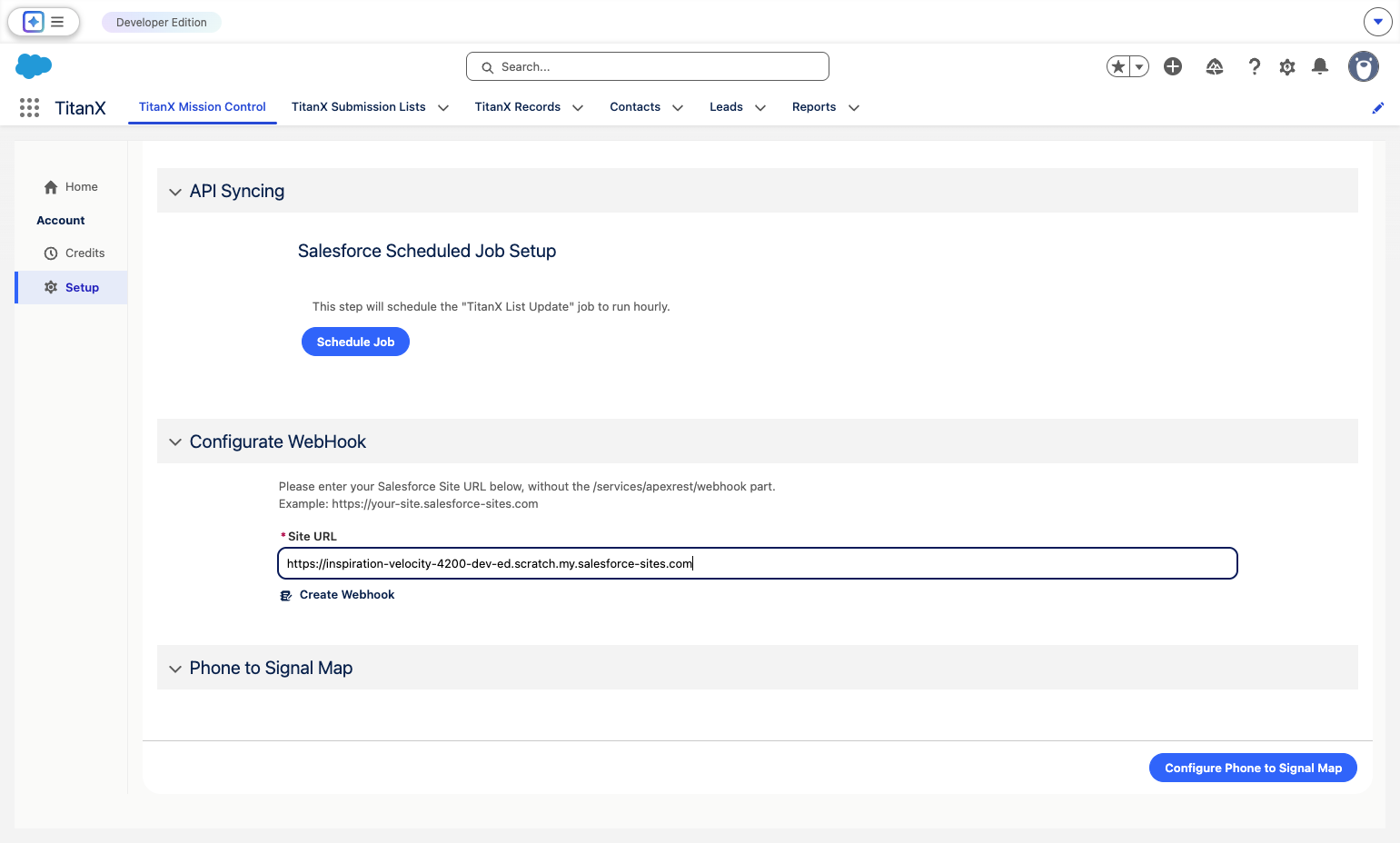 Click on Create Webhook