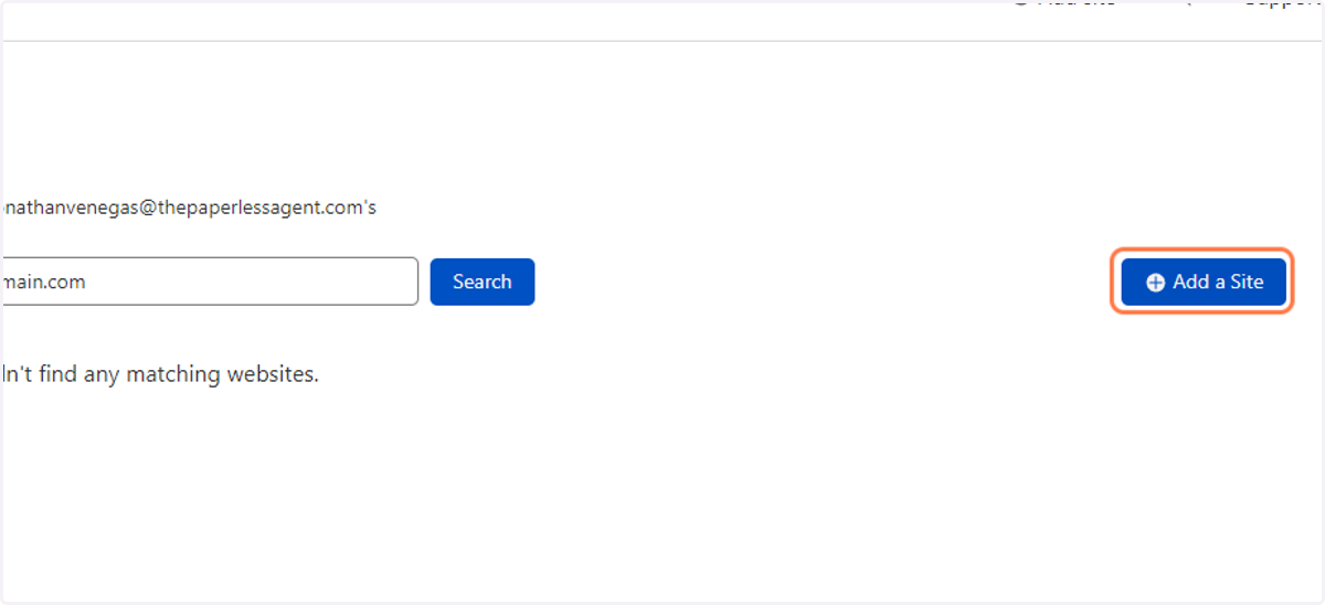 Click on Add a Site