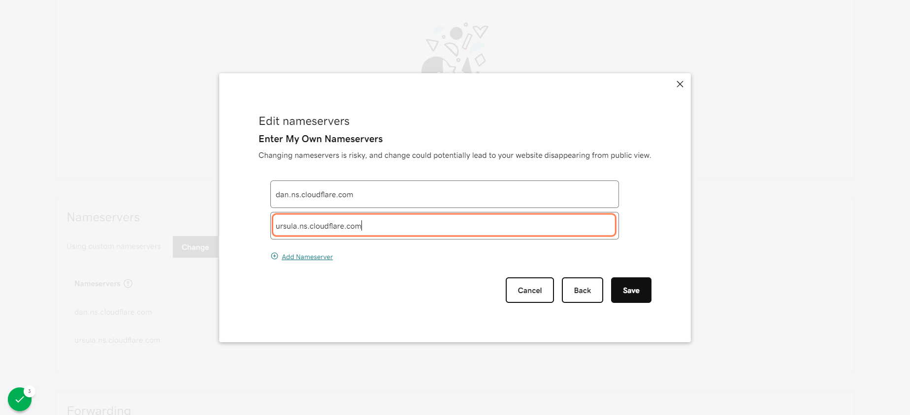 Enter Second Nameserver