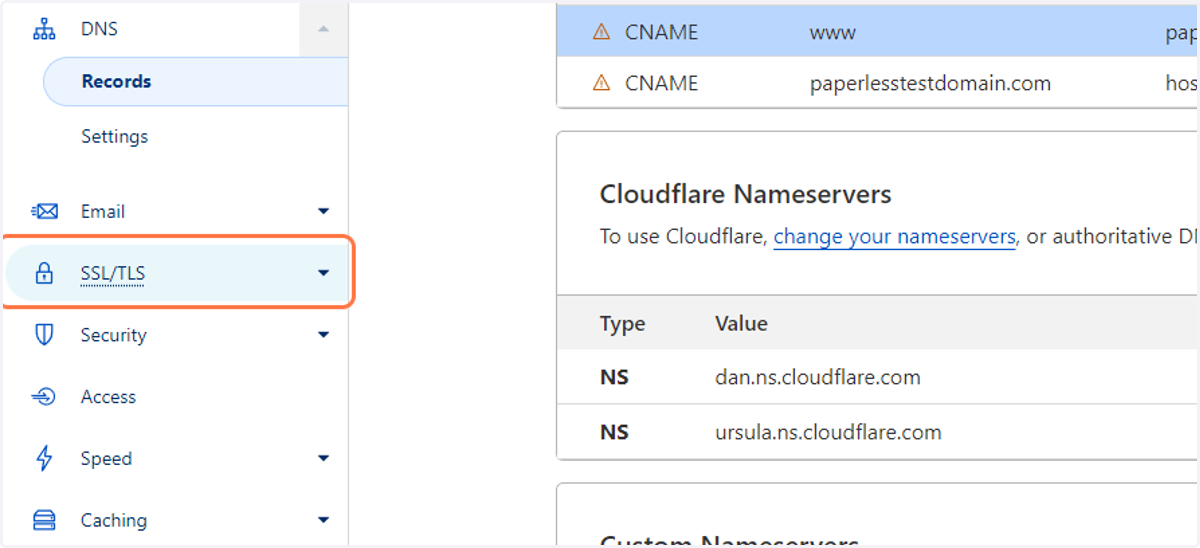 Click on SSL/TLS