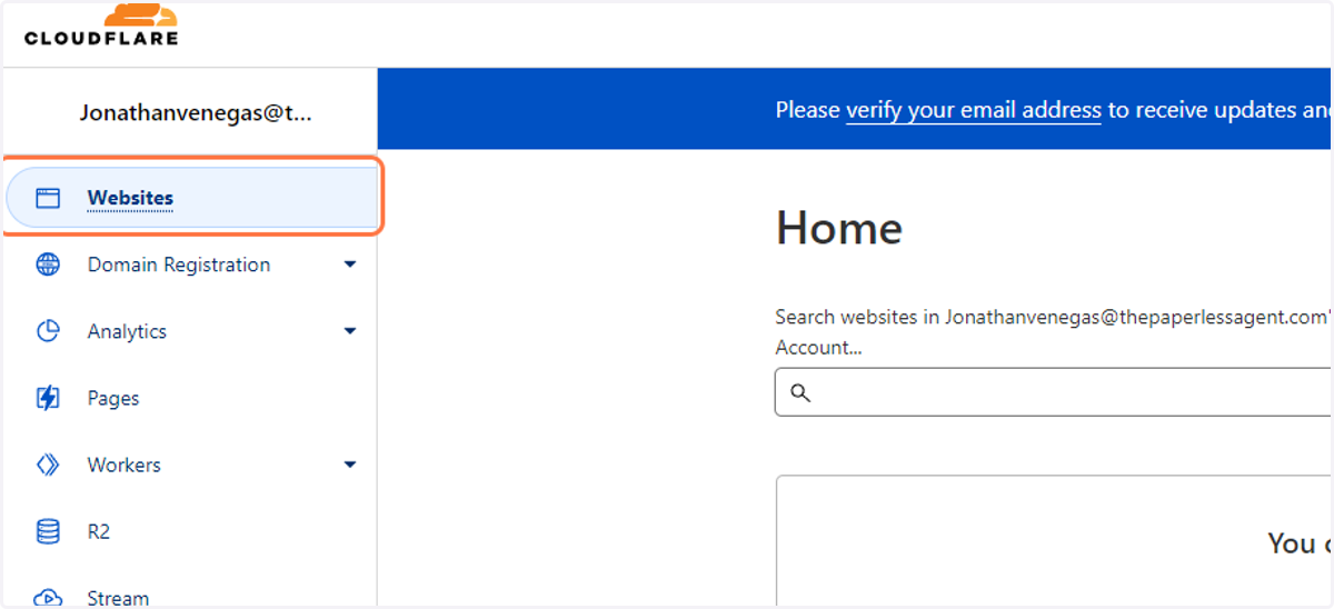 Click on Websites