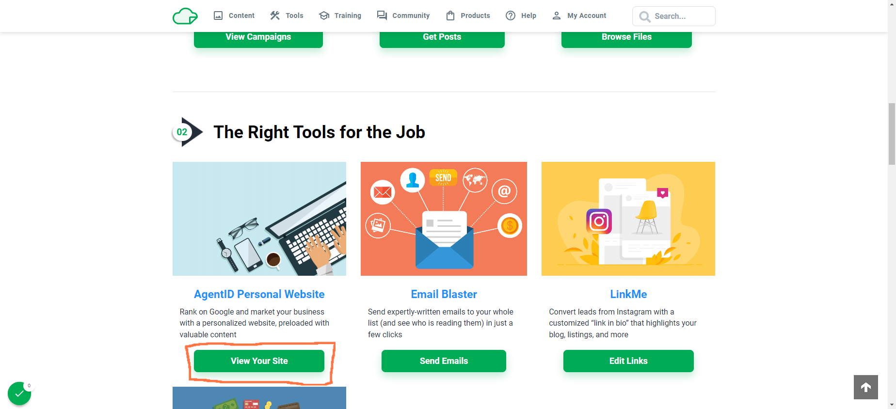 For Marketing Club Members: scroll down to Step 2: The Right Tools for the Job and Click on your AgentID Personal Website