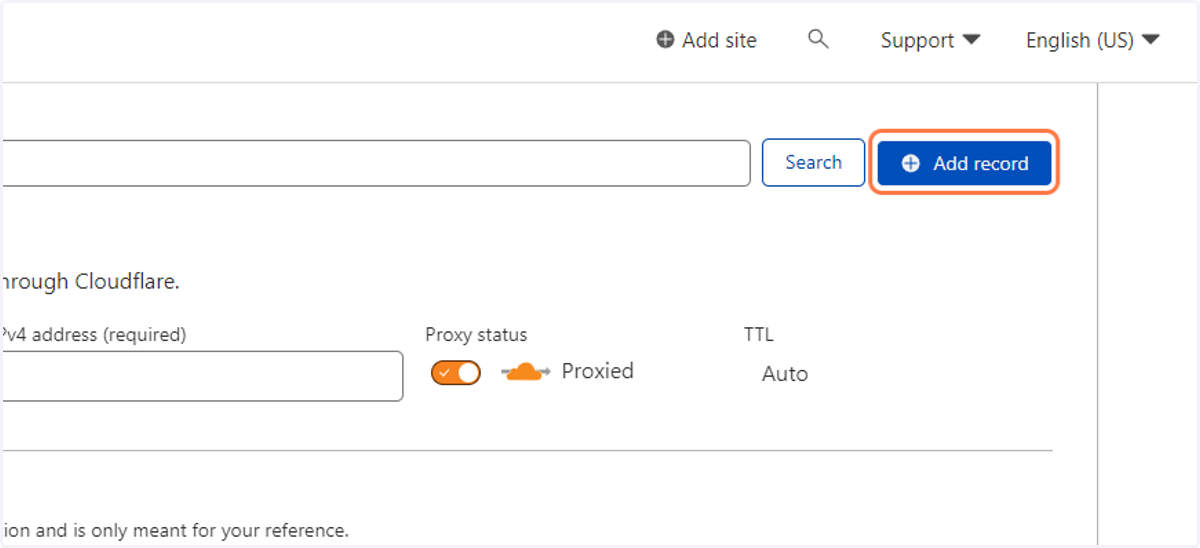 Click on Add record
