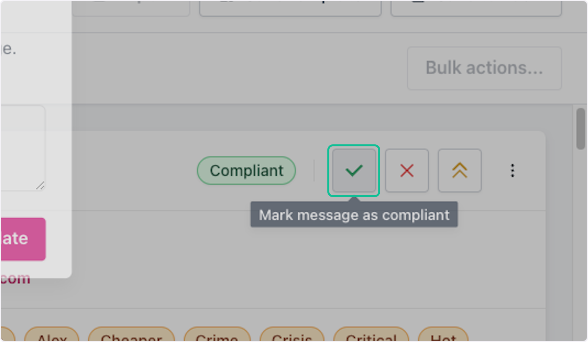 Click on mark message as compliant