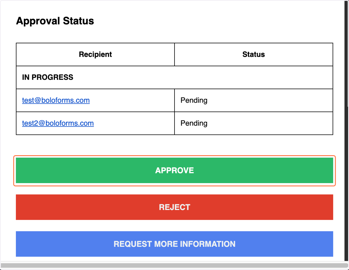 Approver will receive email to Approve/Reject Request