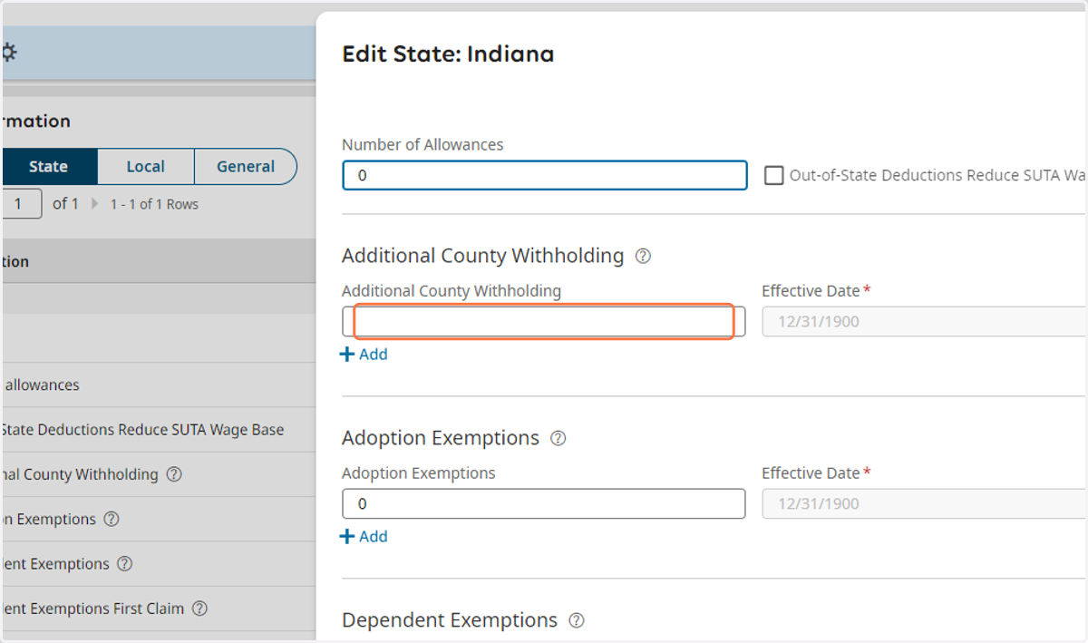 Additional County Withholding