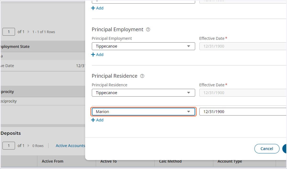 If an Employee has a New Principal Residence