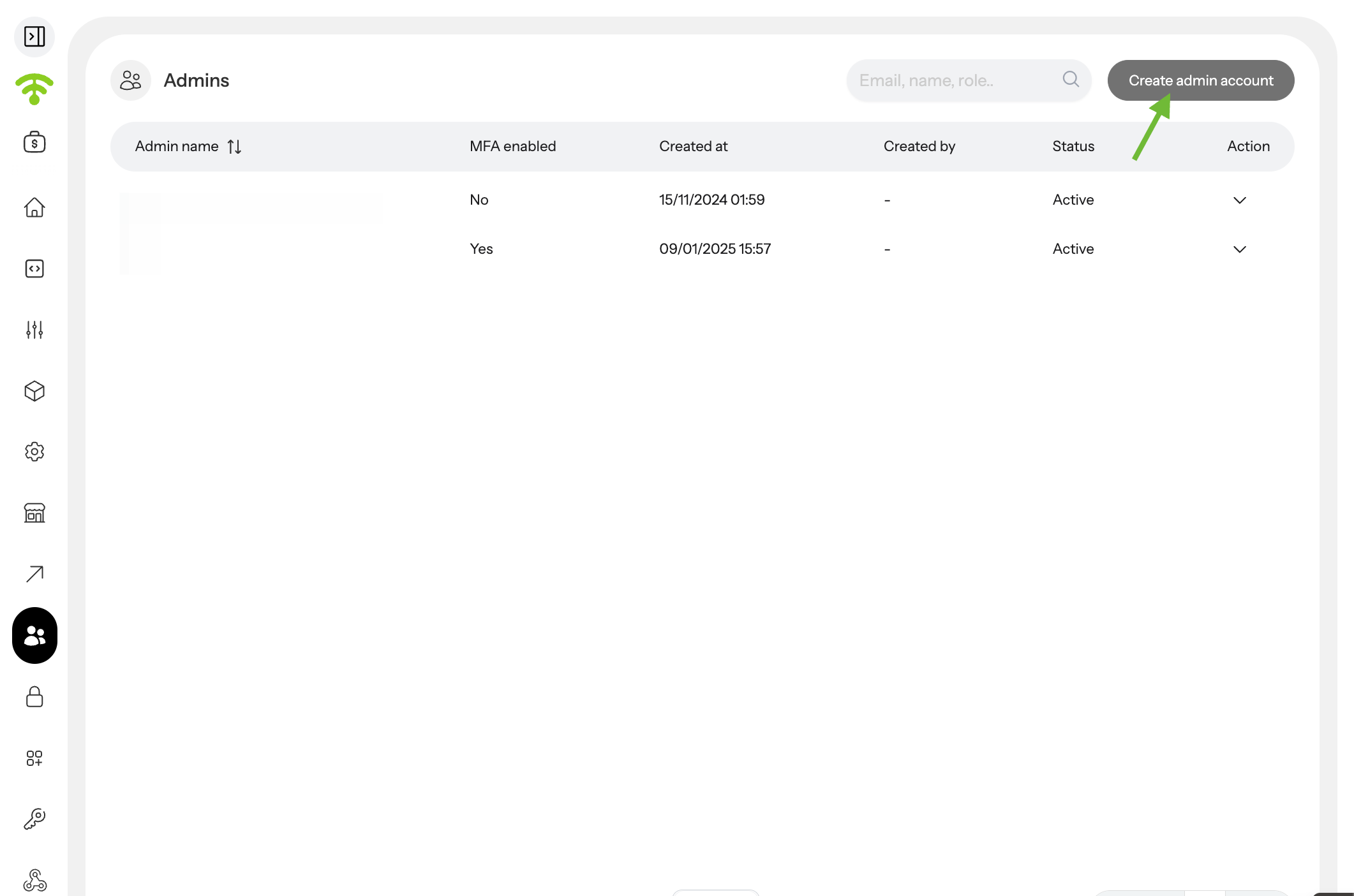 Create a New Admin Account