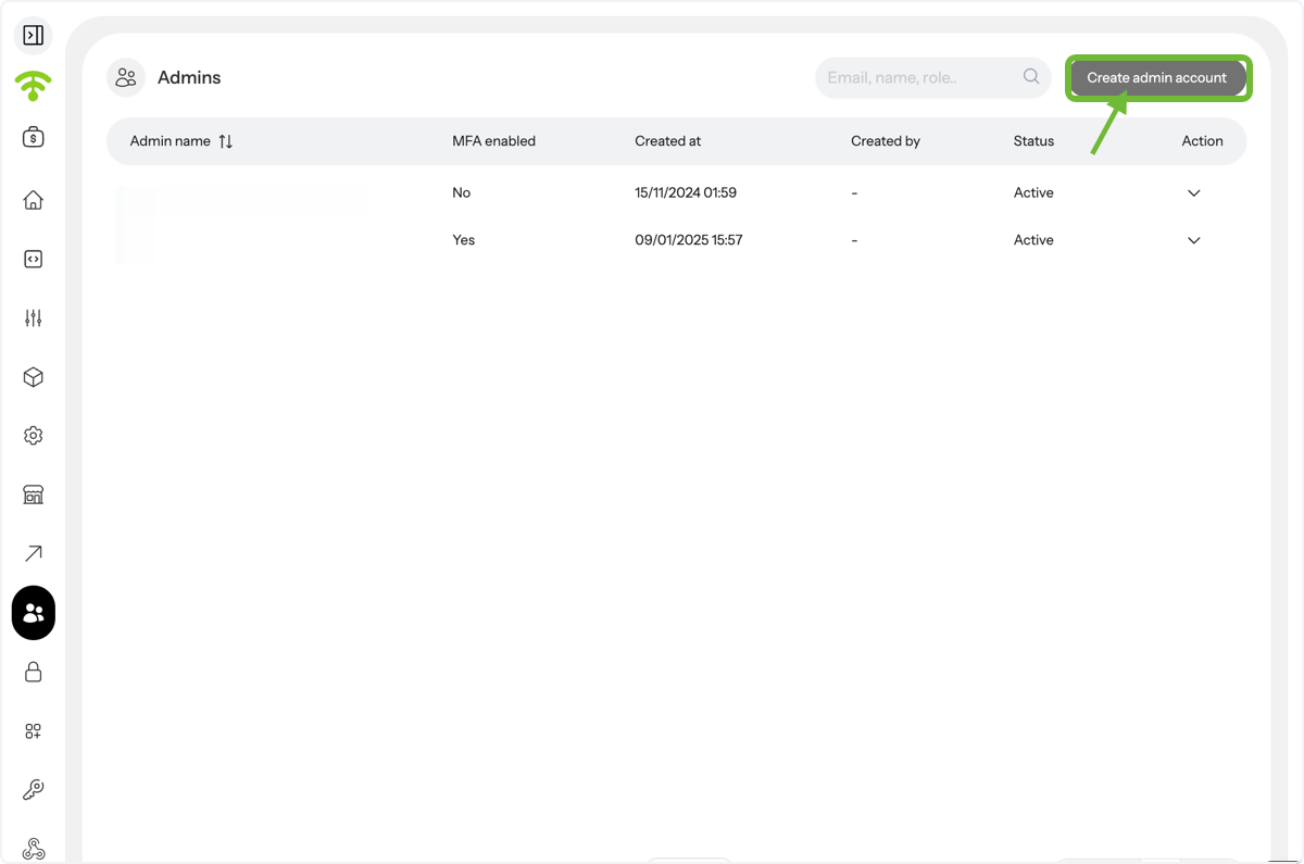Create a New Admin Account