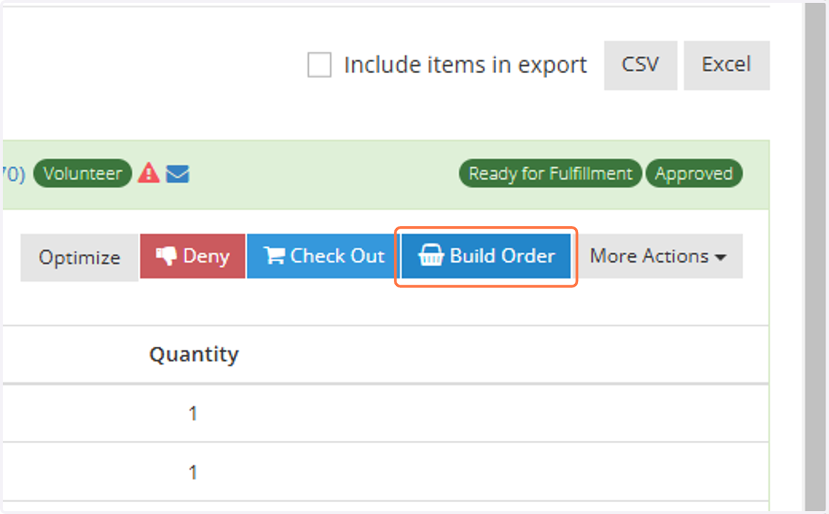Click on Build Order