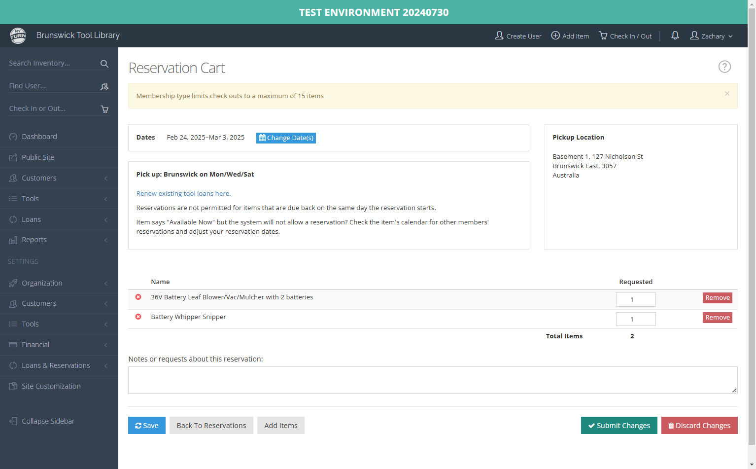 Click on Submit Changes