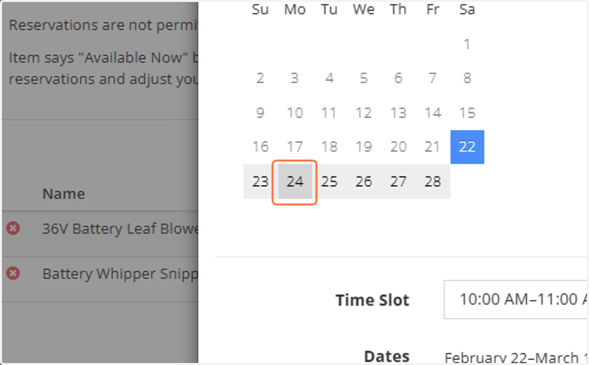 Select the new Start Date (and new end date, if applicable)