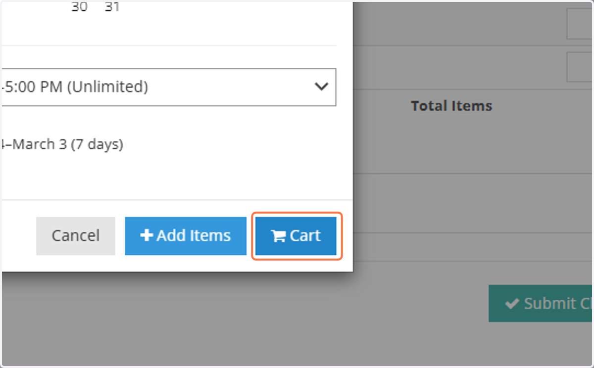 Click on Cart