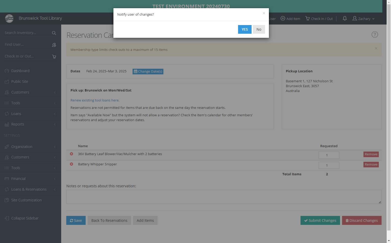 Select whether or not to notify the user, as appropriate