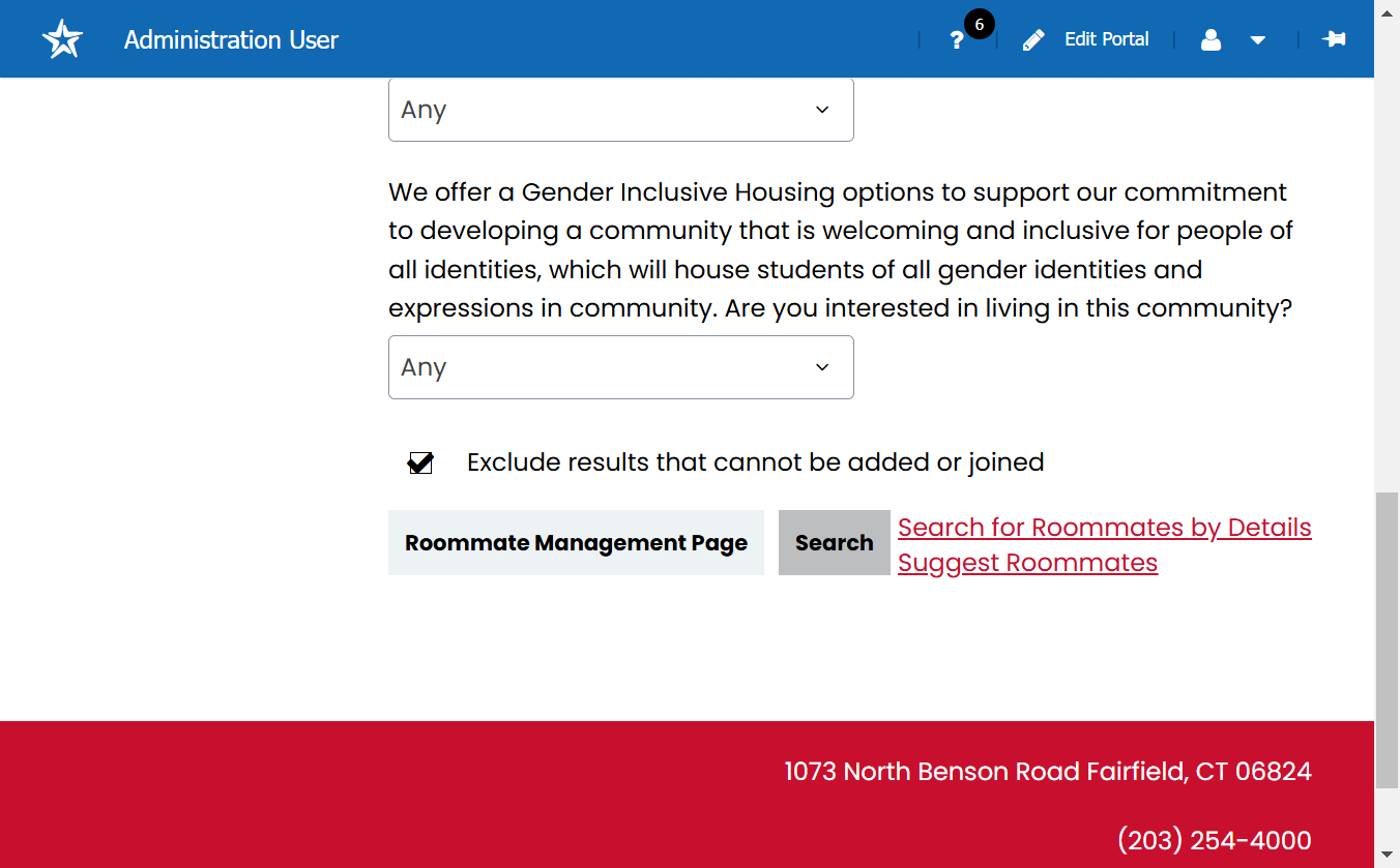 After you have selected your preferences, click the search button for a list of roommates.