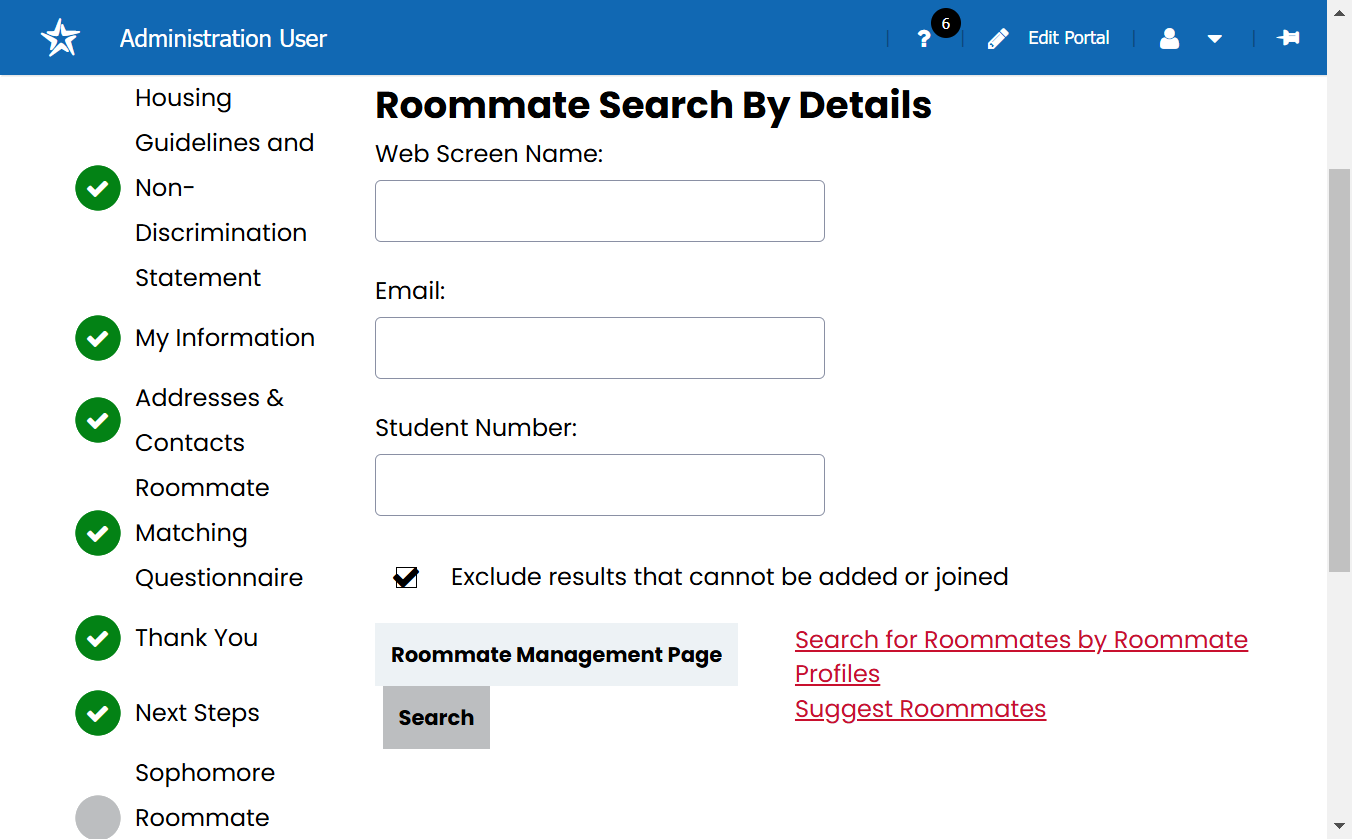 Option 2: Search for Roommates by Roommate Profiles