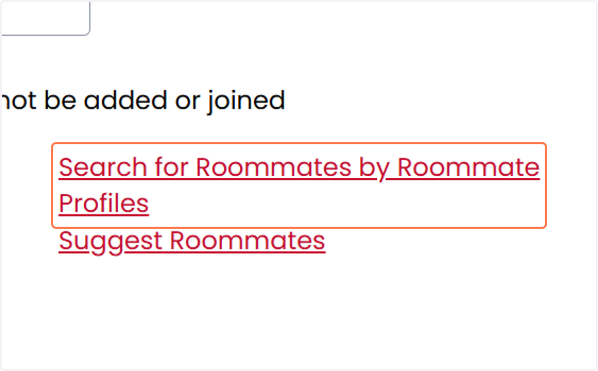 Option 2: Search for Roommates by Roommate Profiles