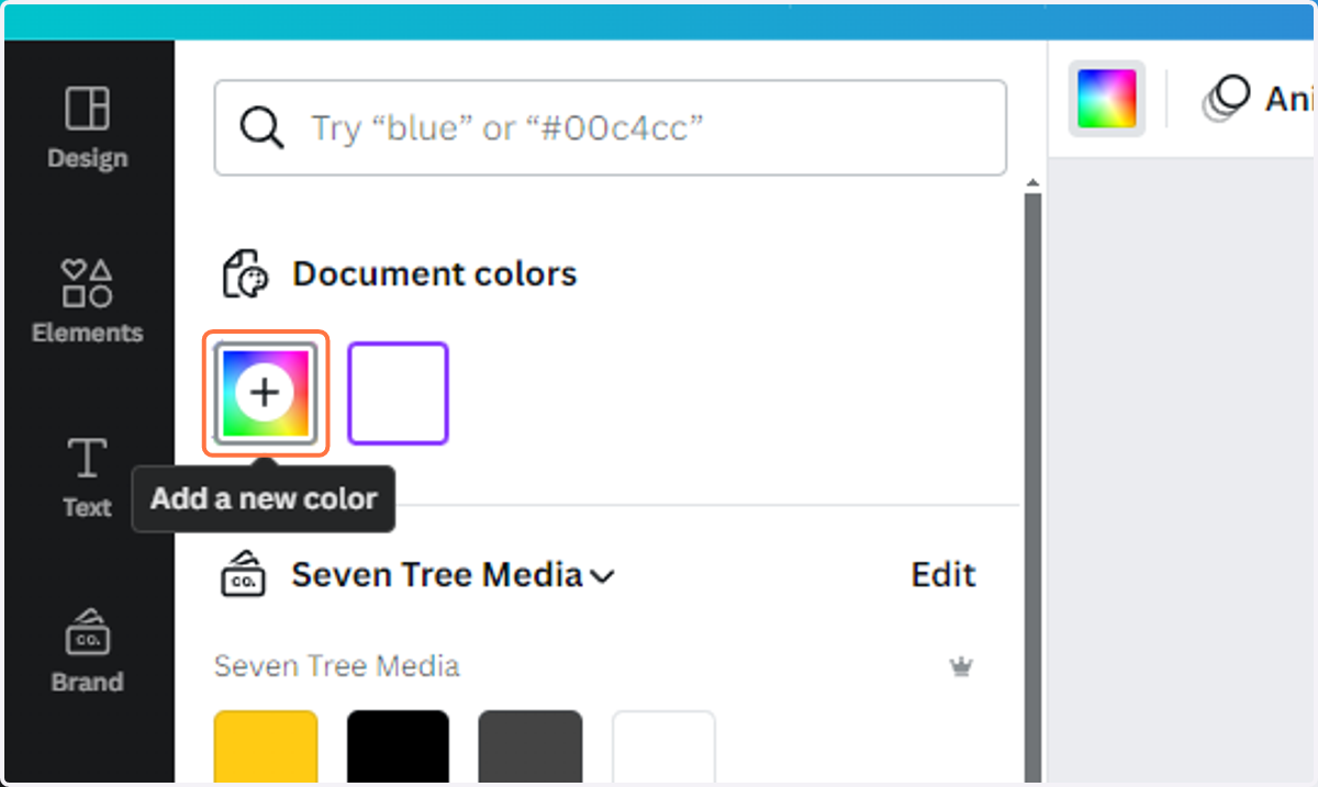 Click on Add a new color