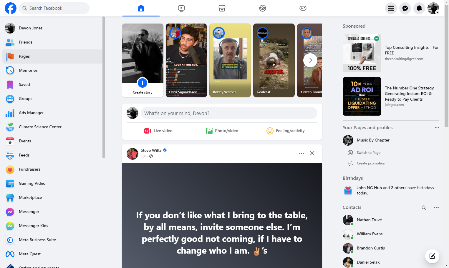 Look for the Pages option in the left hand toolbar