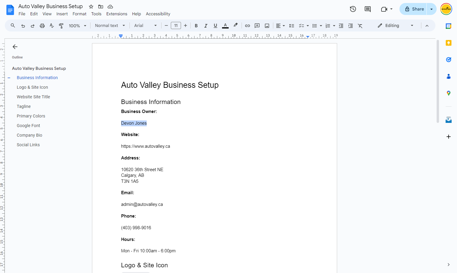 Copy and add each of the names in your Guiding Doc