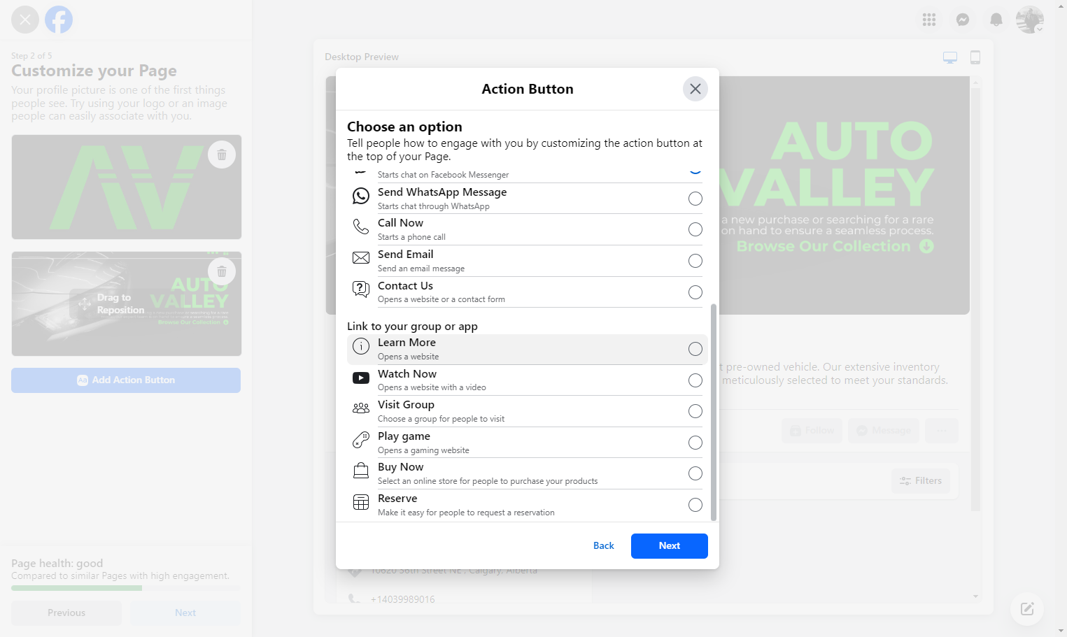 Click on the Learn More option