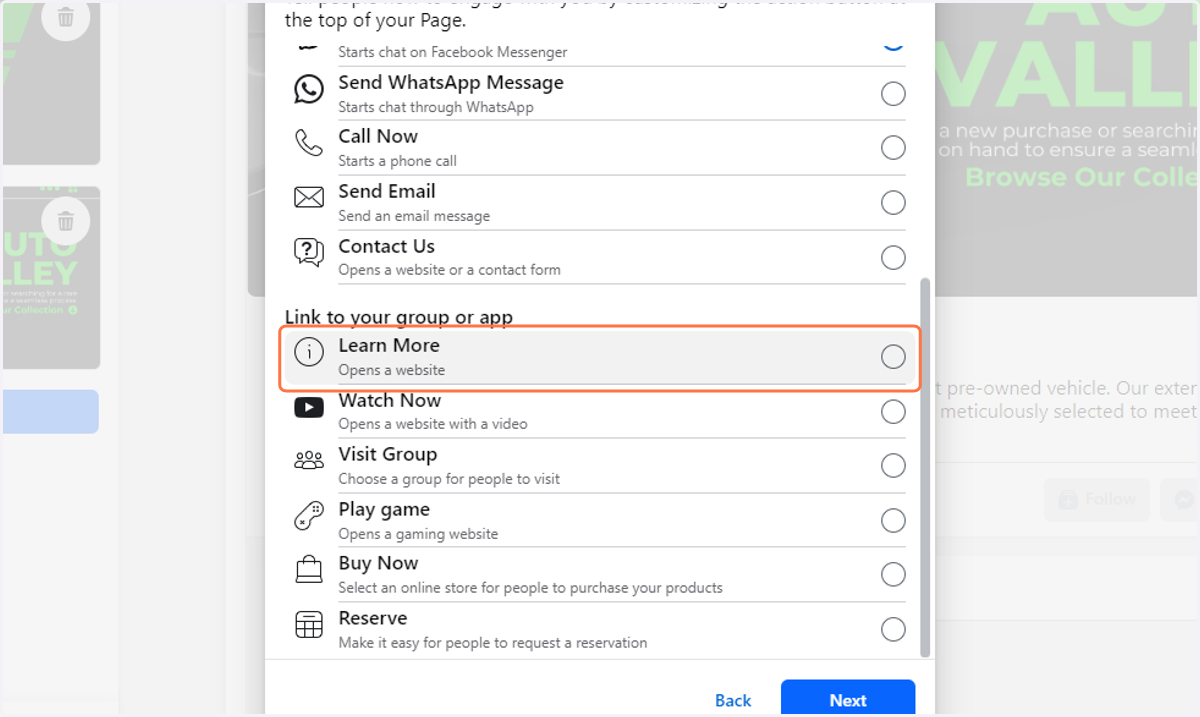 Click on the Learn More option