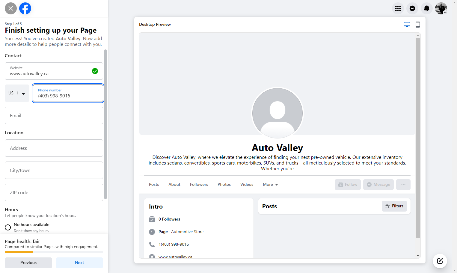 Paste the phone number into the corresponding input