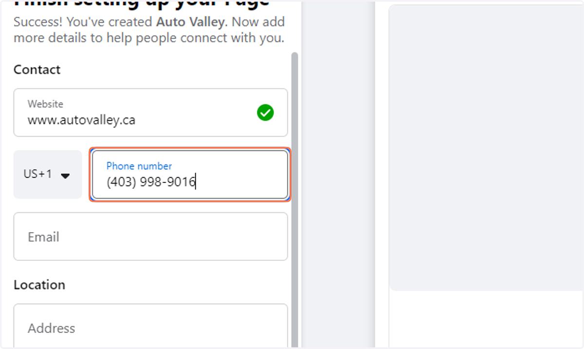 Paste the phone number into the corresponding input