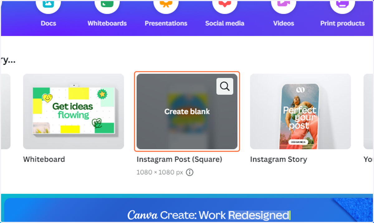 Click on the Instagram Post option