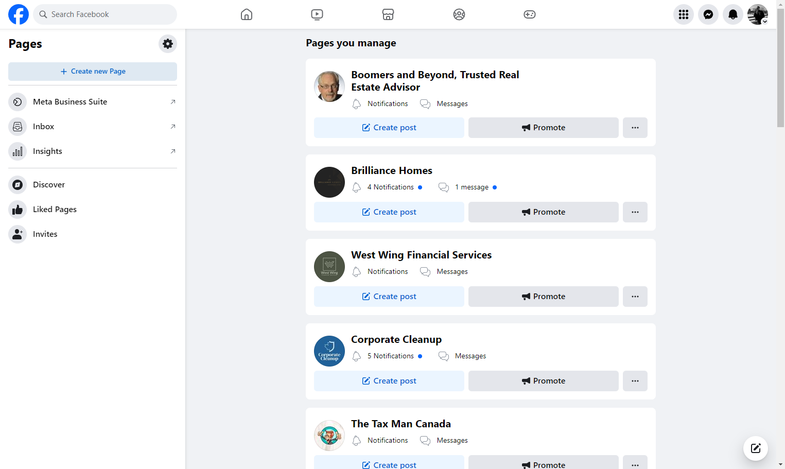 Once on the Pages dashboard click on Create new Page in the left toolbar