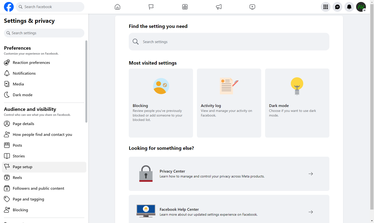 Click on Page setup