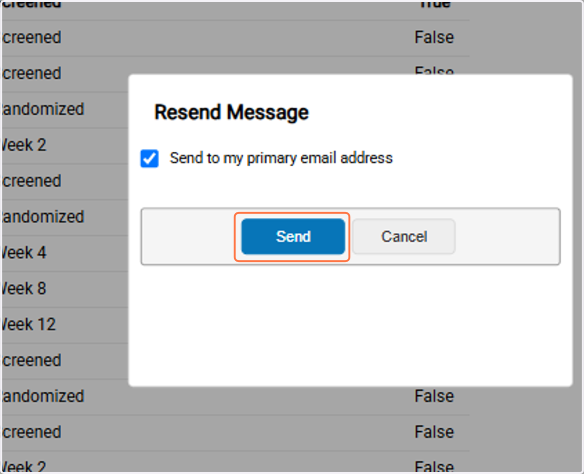 Click on Send