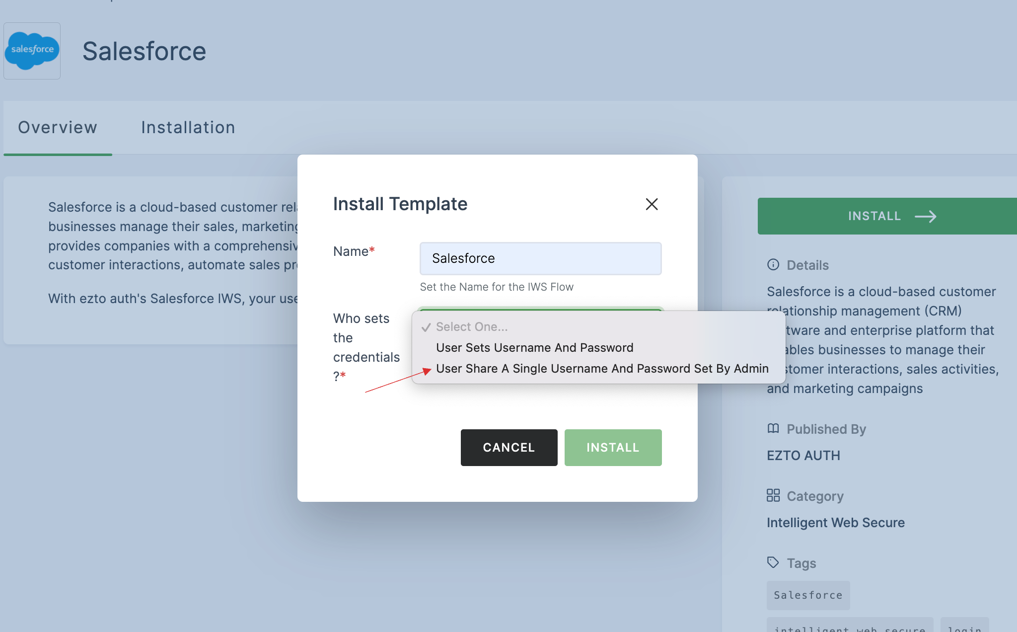 User Share A Single Username And Password Set By Admin