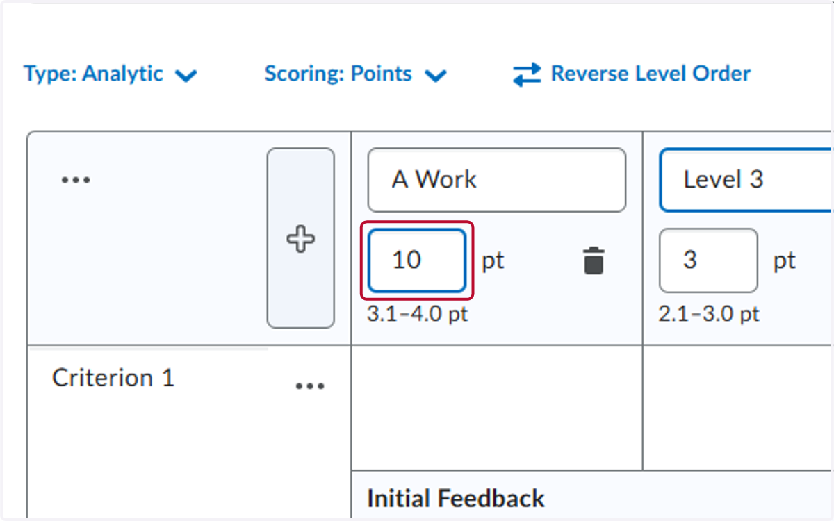 Enter the Point Values