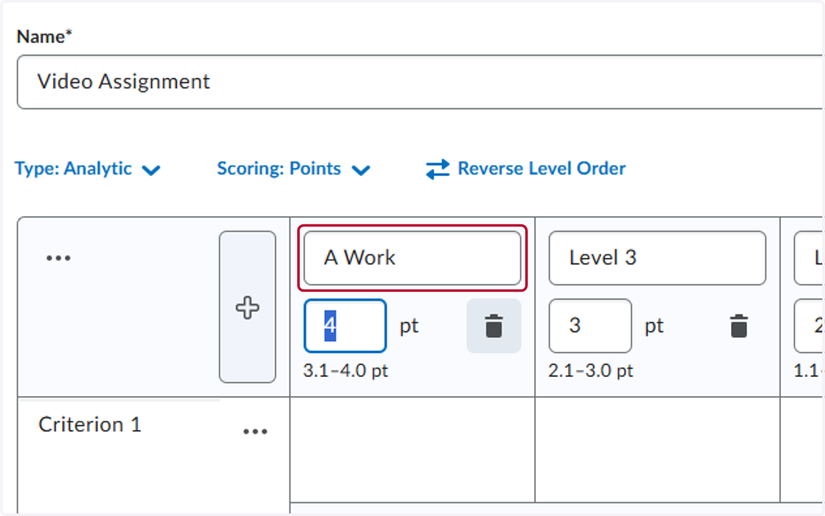 Enter the Grading Ranges
