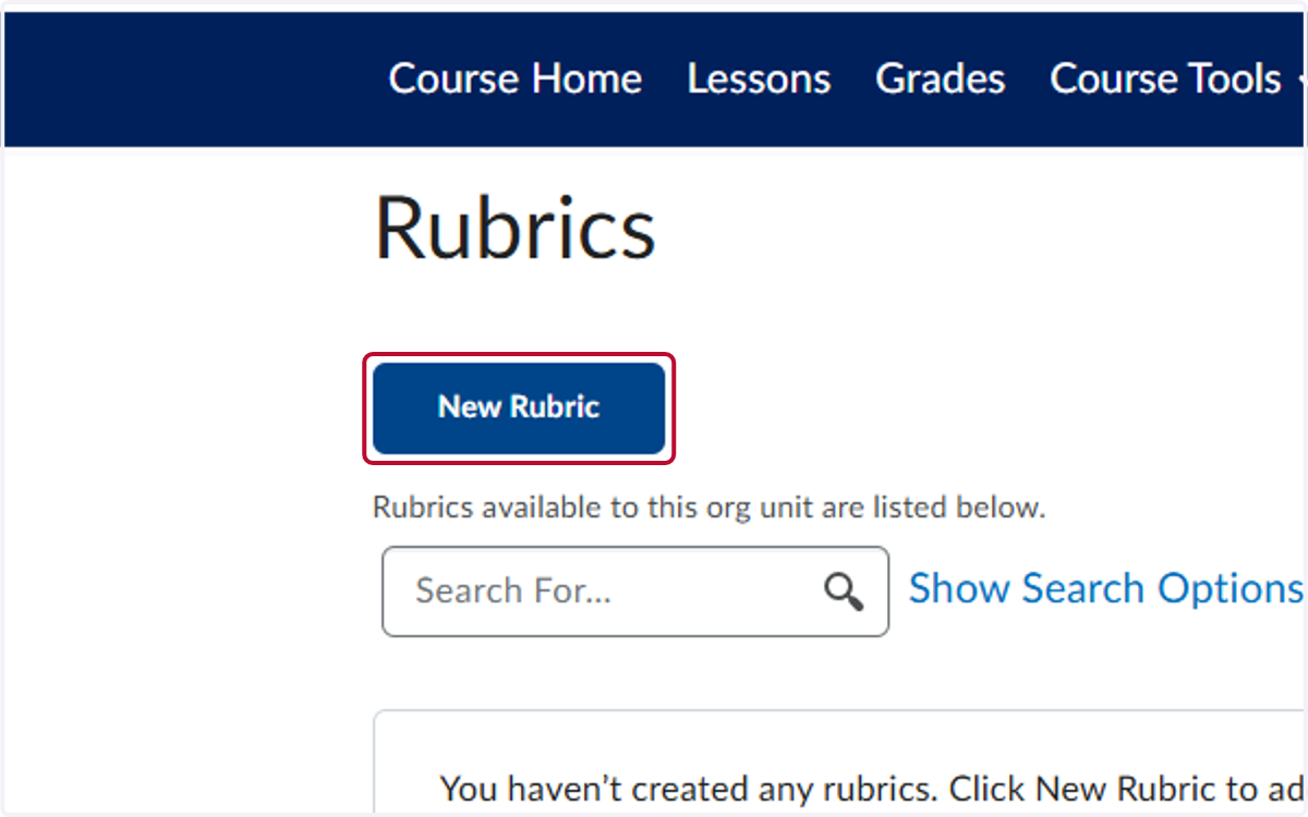 Click on New Rubric