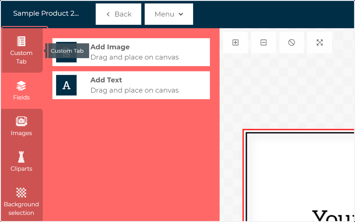 Click on Custom Tab