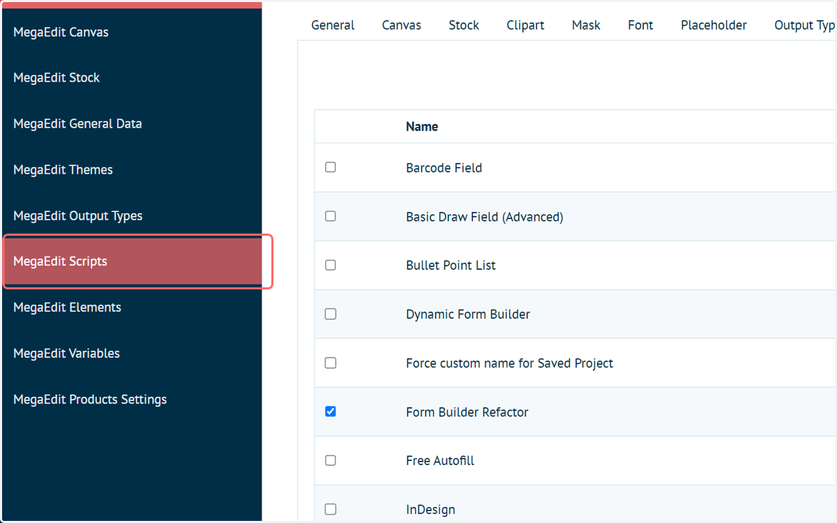 Navigate to MegaEdit Scripts