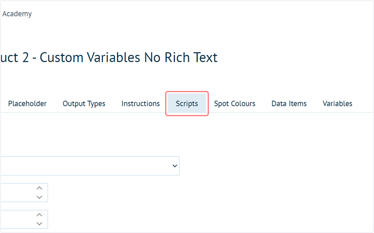 Click on Scripts