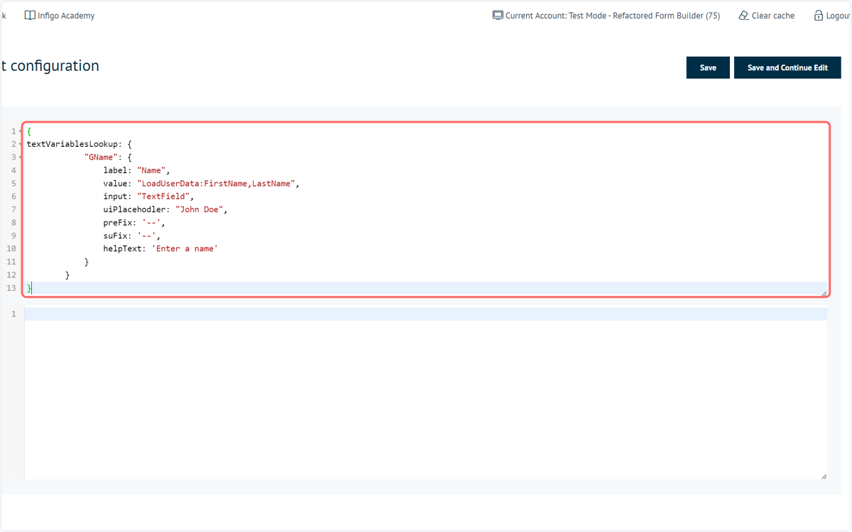 Format the script config