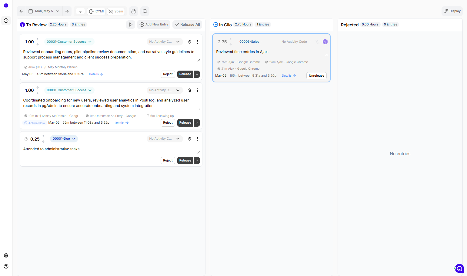 Here's an entry I've already released into Clio, but I've decided I want to edit the narrative