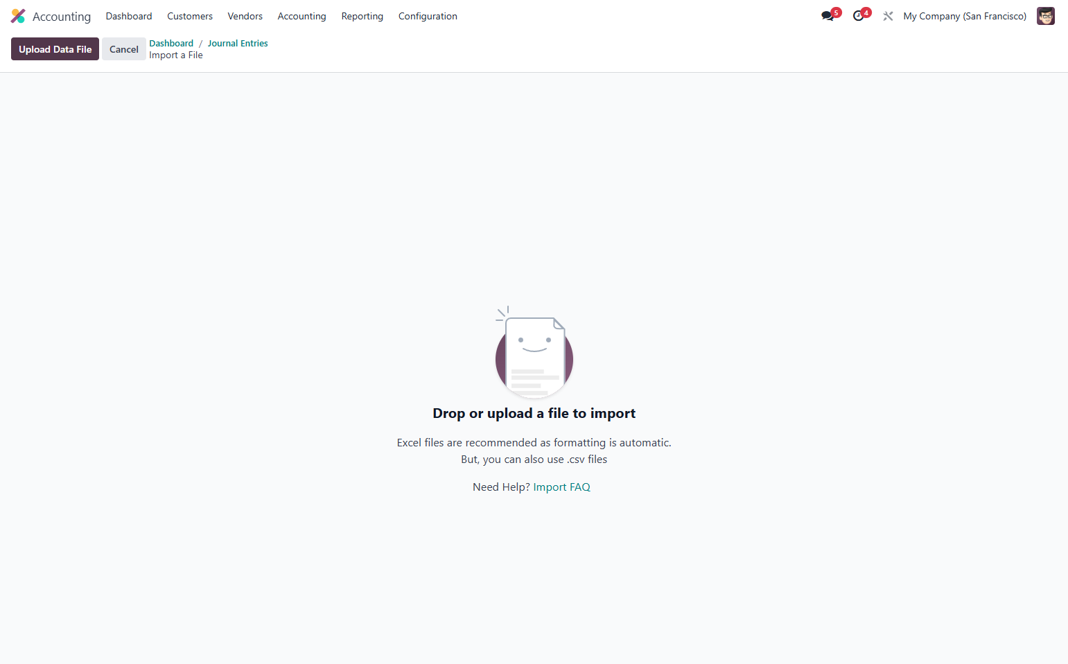 Click on Upload Data File